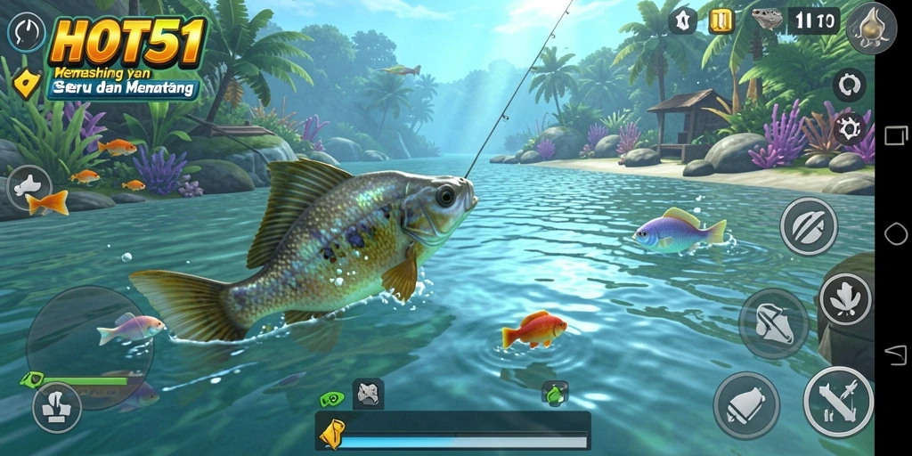 Tangkapan ikan yang menakjubkan dalam gameplay HOT51.