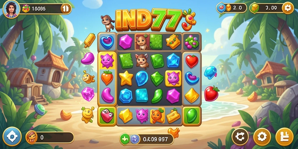 Tampilan gameplay IND777 yang menarik dan penuh warna.