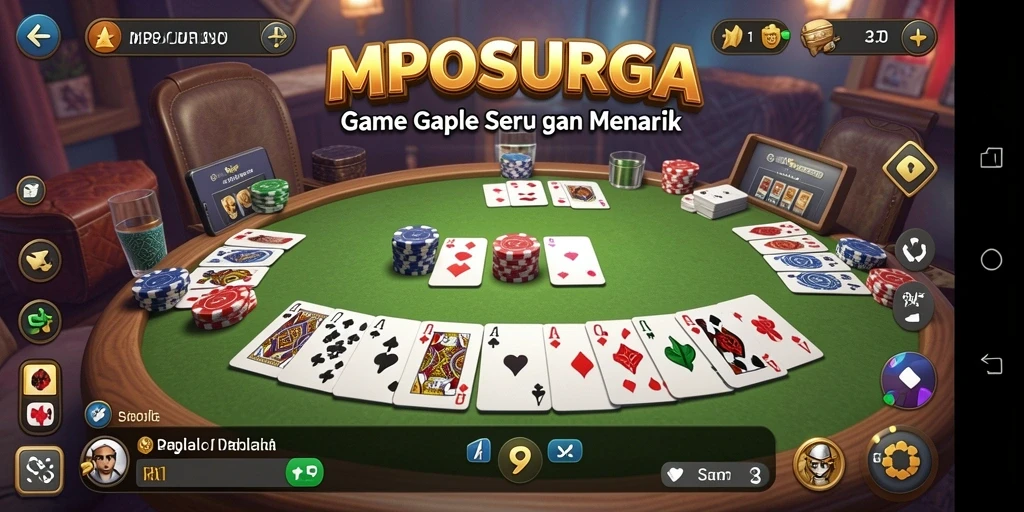 Screenshot menunjukkan gameplay seru game Gaple MPOSURGA.