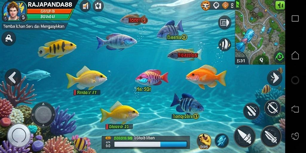 Tampilan gameplay menembak ikan yang seru dan menantang.