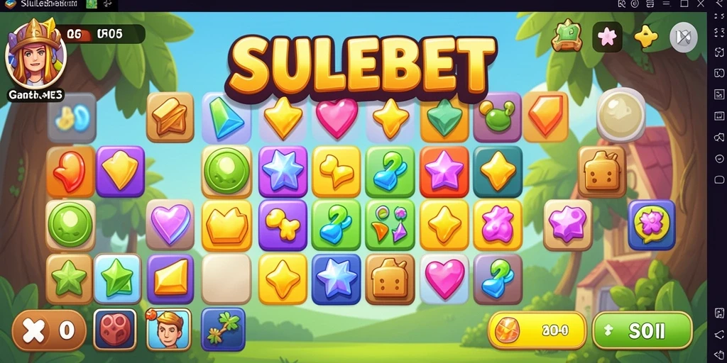 Gameplay menarik dalam SULEBET dengan elemen Match-3 yang seru.