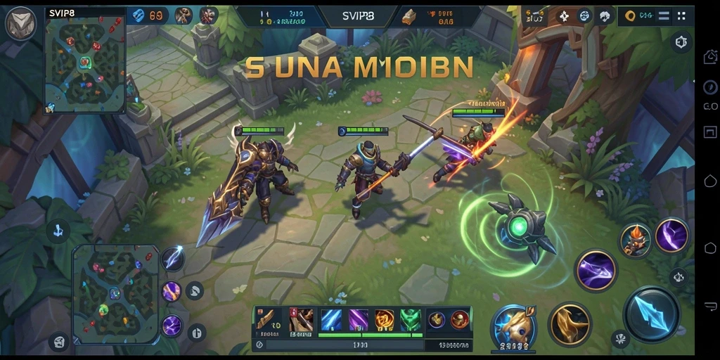 Screenshot gameplay SVIP8 menampilkan pertarungan seru antar tim MOBA.